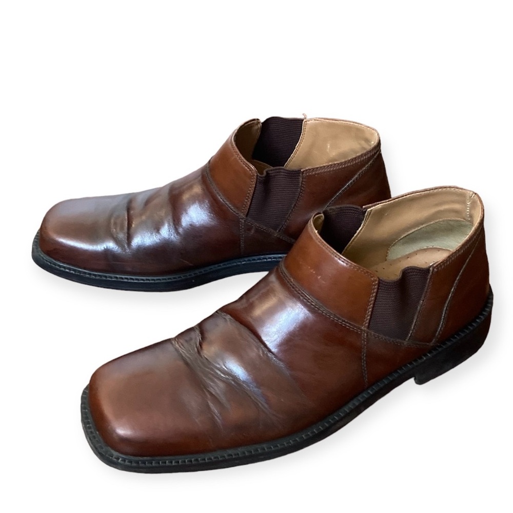 Stacy Adams Leather Ankle Boots Men’s 10 Brown Made in Brazil